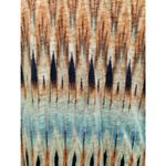 Chico's Size Large (2) Aztec Southwest Boho Split Neck Orange Blue Linen Top Photo 1