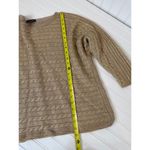 Brooks Brothers Brook Brothers Tan Metallic Cable Knit Crew Neck Pullover Sweater Womens Sz L Photo 2