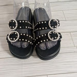 Rebecca Minkoff veeoleeta double suede strap pearl embellished Sandals. 7.5 Photo 1