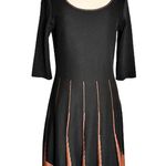 Peruvian Connection Parc Royal Dress Pima Cotton Black/Copper A-Line Knit Small Photo 9