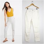 Madewell The Momjean Ivory White Jeans High Rise Women’s Size 27 Tall NWT Photo 1