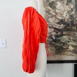 Urban Outfitters  Cropped Drawstring Top in Papaya Size Large NWOT Photo 3