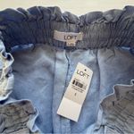 Loft NWT Pull On Linen Blend Wide Leg Pants light blue small lightweight Photo 9