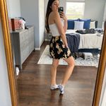 Black Floral Mini Skirt Size M Photo 2