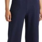 Eliza J  Ruffle Halter Neck Jumpsuit pocket straight leg In Navy size 8 Photo 0