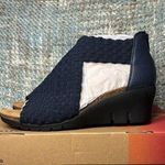 Comfortiva Alesha Stretch Woven Wedge Heeled Sandal in Navy (Wide) Size undefined Photo 0