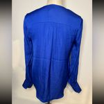 Rachel Rachel Roy Elegant Blue Women's Top blouse v neck long sleeve XS NWT Photo 2