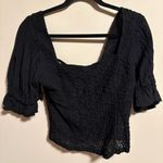 Free People NWT Spring Fling Top in Black- Size Large Photo 2