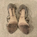 Jewel Badgley Mischka golden Strappy Heel Size 6.5 or 7 Gold Photo 4