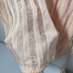 Cupshe  Swim Cover Up Womens OS Knit Stripe V Neck Crochet Short Sleeve Tie Side Photo 7