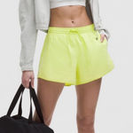 Lululemon  Athletica Neon Yellow Athletic Shorts Photo 0