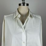 Lafayette 148  New York White Crepe Button Up Shirt Photo 2
