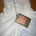 Juicy Couture Pam Gela Terry Zip Up Short Sleeve White Hooded Sundress Small Photo 4