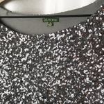 Anthropologie Silver Metallic Sequin Dress size S Sparkly Ruched Sheath Photo 5