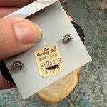 Vintage NOS purple glitter sparkle round lobe pierced earrings Photo 4