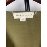 Lovestitch  Green Swiss Dot Boho Front Tie V-Neck Eyelet Long Sleeve Top Size M Photo 3