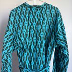 ZARA  Women's Blue Green Print Long Sleeve‎ Mini Dress with Belt Photo 6