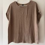 SheIn Ribbed Neutral Brown Short Sleeve Top Photo 0
