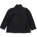 Sézane NWT Jackie Blouse in Noir Black Ruffle Shoulder Crepe Top 36 US 4 Photo 2
