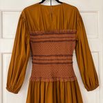Ulla Johnson Ayaz Midi Dress Sandstone Cotton Size 8 Handmade Smocked Balloon Photo 5