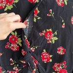 ZARA Cropped Twist-Knot Long-Sleeve Crop Top with Rose Flower Print, Size Medium Photo 11