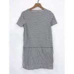 Madewell Dockside T-shirt Short Sleeve Striped Boxy Dress Navy Blue XS Nautical Photo 2
