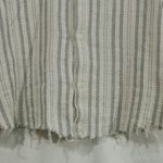 ZARA Striped Short Sleeve Button Down Top Fringe d Size S Photo 3