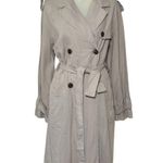 A New Day Women's Linen Long Sleeve Belted Trench Coat Tan Size XL Fall Fashion Photo 0