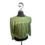 Three Dots  size small avocado green vneck wrap blouse Photo 1