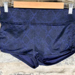 Athleta  Navy Blue Black Snake Print Athletic Shorts Women's XS Ruching Spandex Photo 0