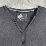 Pilcro  Thermal Top Long Sleeve V Neck Casual Layering Shirt Black Gray‎ Small Photo 3