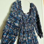 SEA NEW YORK Navy Pink Noah Smocked Long Sleeve Midi Dress Size 2 Blue Photo 6