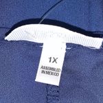 Persaya Womens Blouse Top Shirt Sheer Short Sleeved Pullover Ruched Navy Blue 1X Photo 7