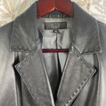 Q.U.E Genuine Lambskin Leather Blazer Jacket Black Size L Lined Button Front Size L Photo 1