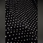 Elegant Black and White Polka Dot Long Sleeve Dress Size M Photo 7