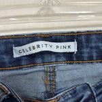 Celebrity Pink  Flare Jeans Womens Sz 5/27 Button Fly Hi-Waist Raw Hem Medium Blu Photo 4