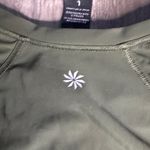 Athleta  Olive Short Sleeve, Rounded Bottom Mesh Back Tee Photo 4