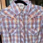 Ariat  button down shirt Pearl Snap Plaid Western Rodeo Long Sleeve embroidered Photo 2