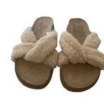 Treasure & Bond Beige Casual Wedge Slide Slippers Fabric Upper 1 Inch Beach 8 M Photo 1