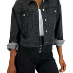 INC International Concepts Charcoal Leopard Print Denim Jacket M Black Size M Photo 0