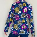 Vera Bradley Blue & Magenta Floral Animal Print Front Button Blouse Photo 4
