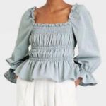 Who What Wear  - Blue Chambray Top XL Photo 0
