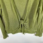 Coldwater Creek Green Tie Front Sweater Linen Cotton Size M Y2K 90s Friends Photo 2