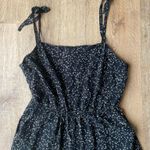 Gap  Black Floral Jumpsuit Size L | Tie Strap Wide Leg Casual One Piece Photo 1