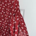 SheIn  Burgundy Floral Button Midi Dress Photo 2
