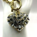 Gold tone rhinestone heart chain bracelet Photo 4