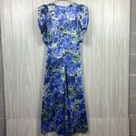 ROTATE Birger Christensen Sierina Womes Midi Dress XS Satin Puff Sleeve Blue Photo 5
