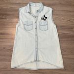 Disney Honey Mickey Mouse Embroidered Denim Sleeveless Shirt Photo 0