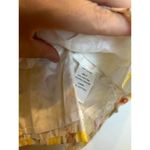 FATE. Yellow Brown Floral Blouse Size Small Lace Cottage Grandma Delicate Photo 5