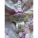 Rachel Zoe 100% Linen White & Purple Tie-dye Hood Button Down Top Women Size XS Photo 2